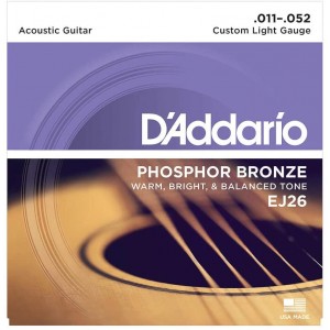 D'Addario EJ26 Phosphor Bronze Custom Light Acoustic Strings (.011-.052)